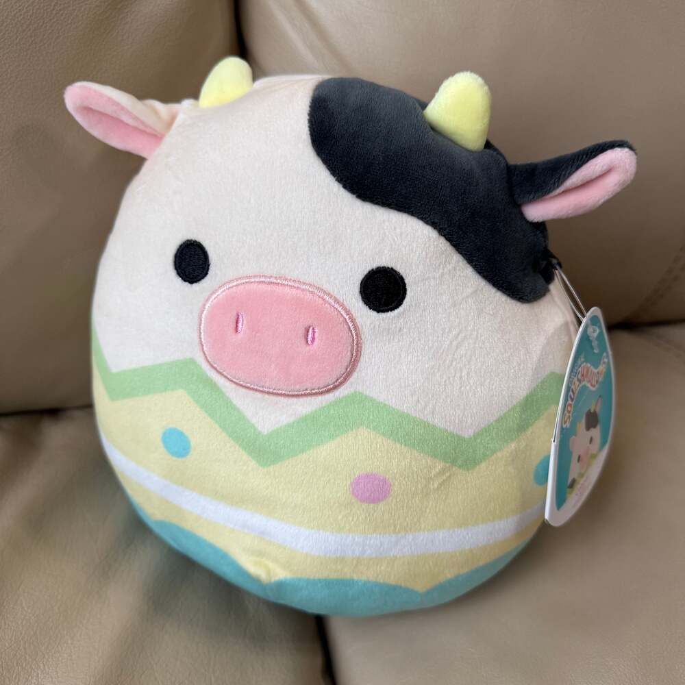 NWT Squishmallows 8" Connor The Cow in Easter Egg 2022 Plush